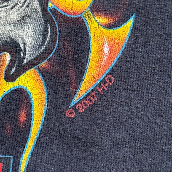 Vintage Y2K 2007 Harley Davidson Flaming Skull / Worn by Travis Scott - Picture 7 of 11